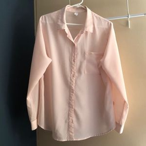 ✔ Old Navy Long Sleeve Pink Button Down Blouse